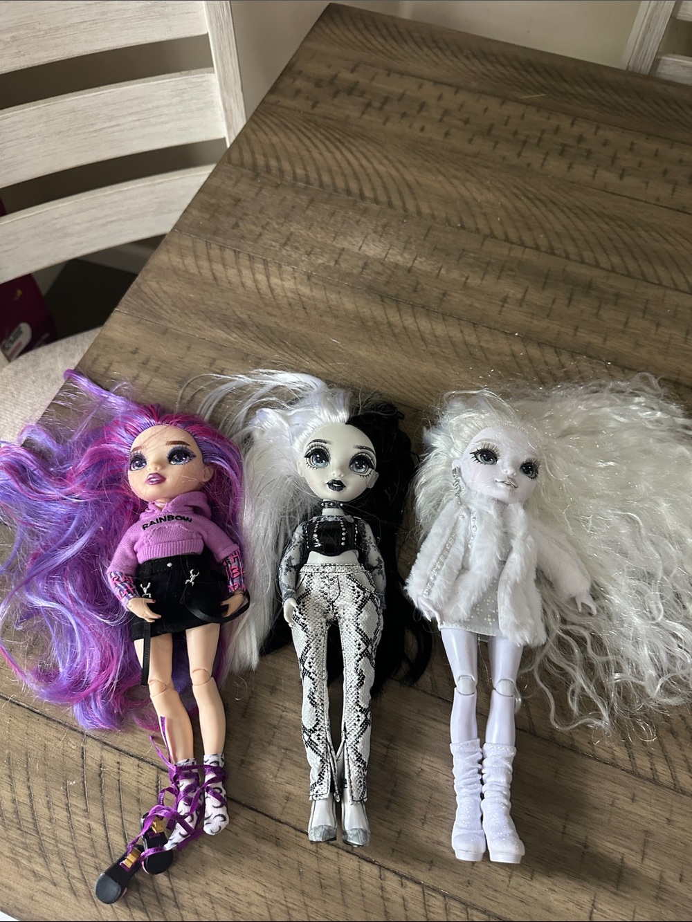 Rainbow Purple-Pink Fashion Doll with Long Multi-Tone Hair